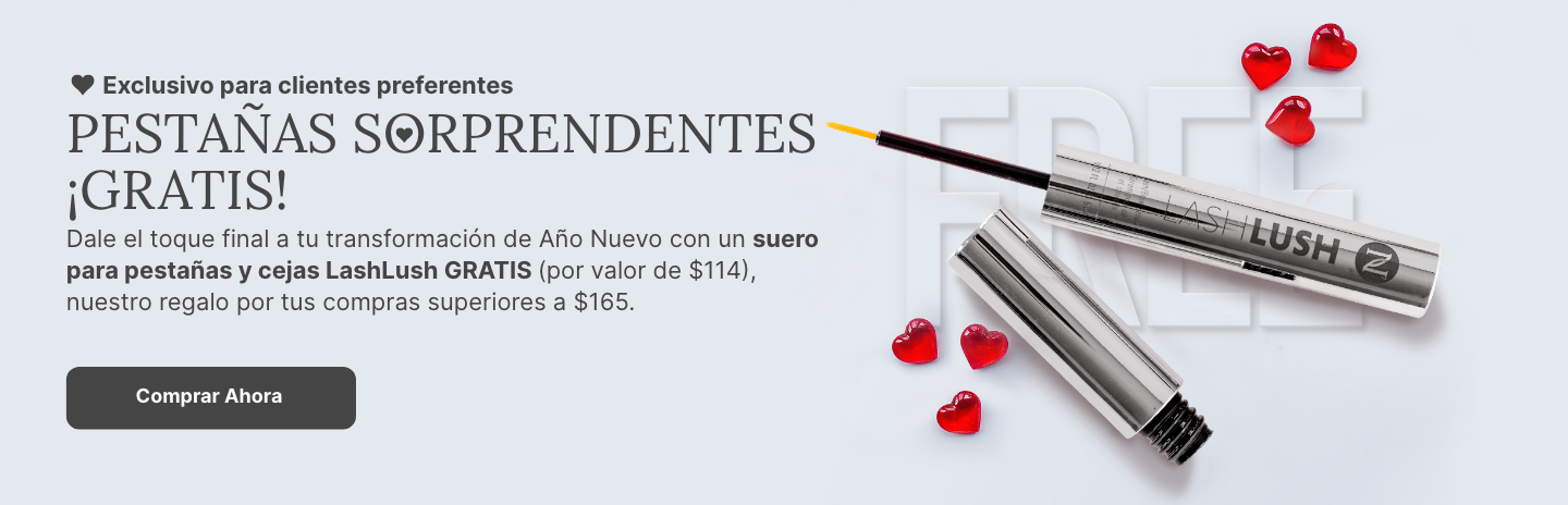 Preferred Customer Exclusive: Get a FREE LashLush 3-in-1- Lash & Brow Serum with a purchase of $165 or more. Featured is a LashLush tube on top of the word “FREE” surrounded by little red hearts.